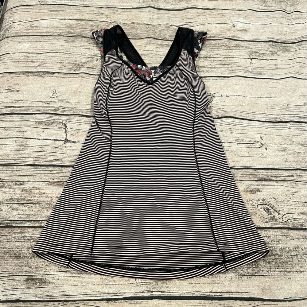 Lululemon Super Sport Tank Mini Pop Stripe /So Fly Butterfly Angel Wing Multi 4